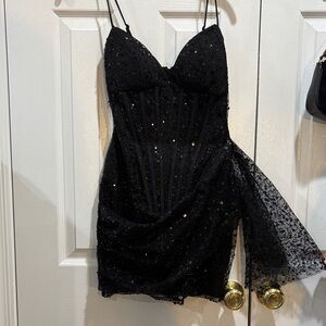 Windsor Black Sequin Mini Dress